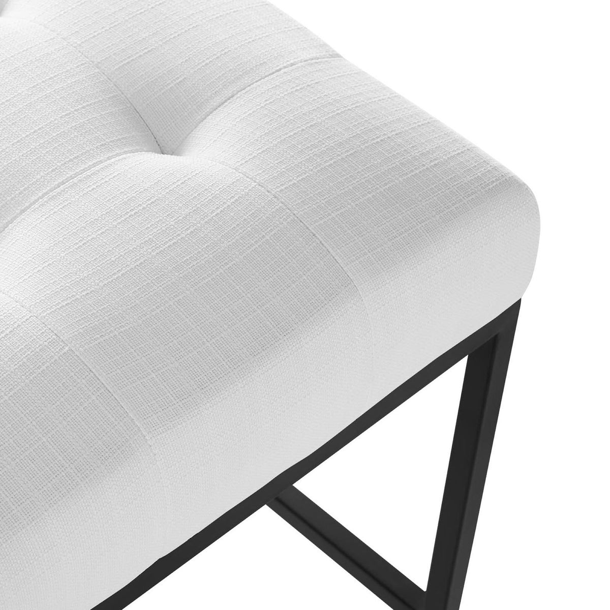 Privy Black Stainless Steel Upholstered Fabric Counter Stool by Modway