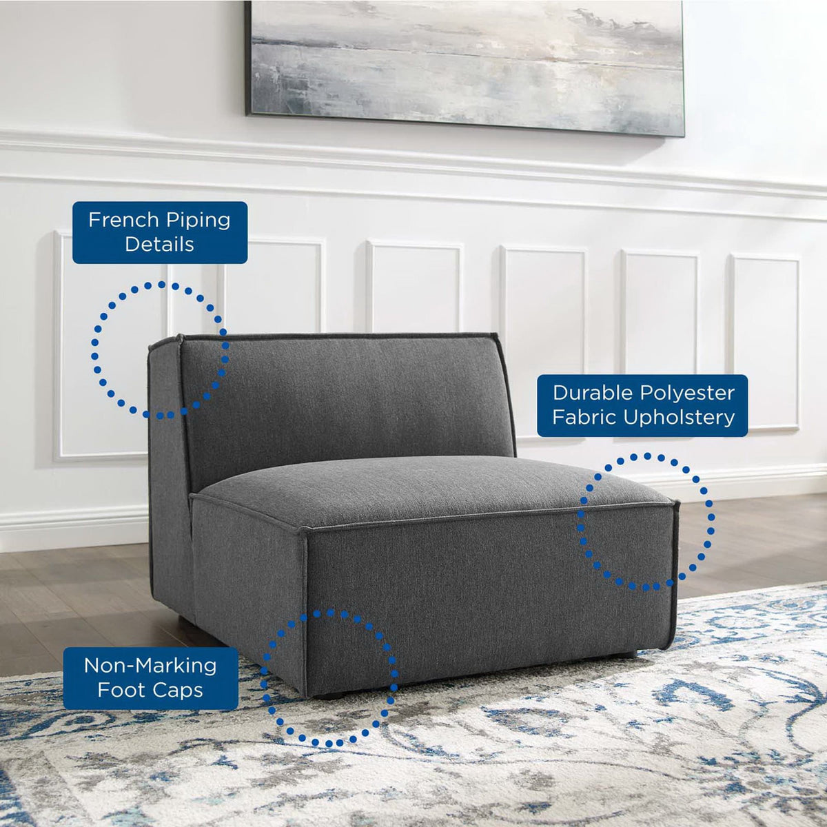 Restore Sectional Sofa Armless Chair by Modway