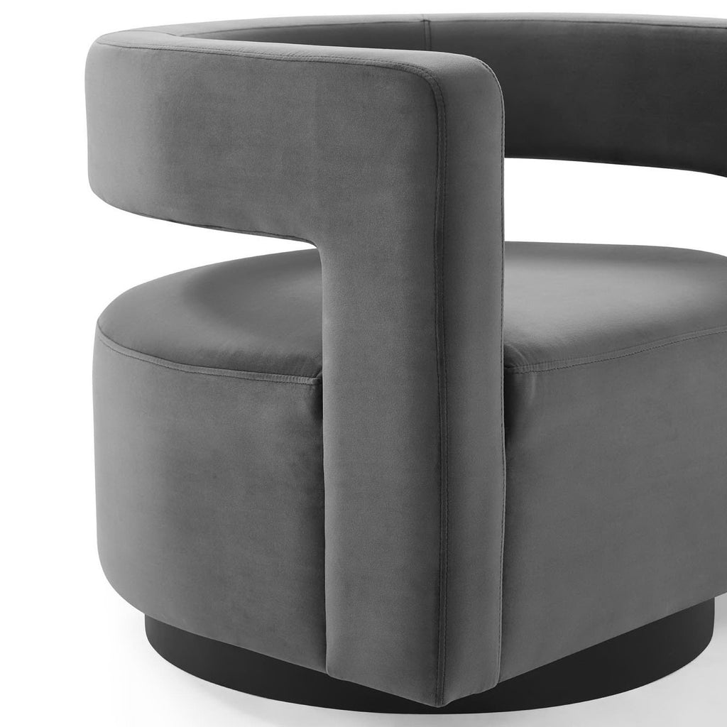 Spin Cutaway Performance Velvet Swivel Armchair by Modway