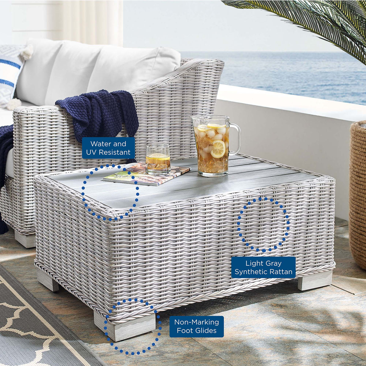 Conway Outdoor Patio Wicker Rattan Coffee Table by Modway