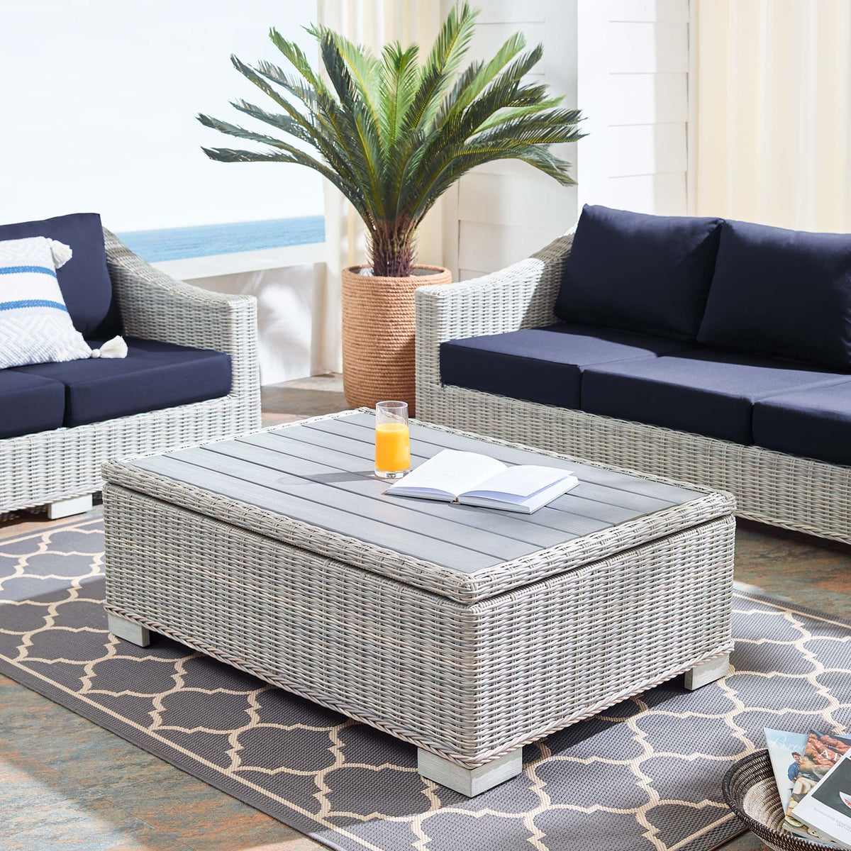Conway Outdoor Patio Wicker Rattan Coffee Table by Modway