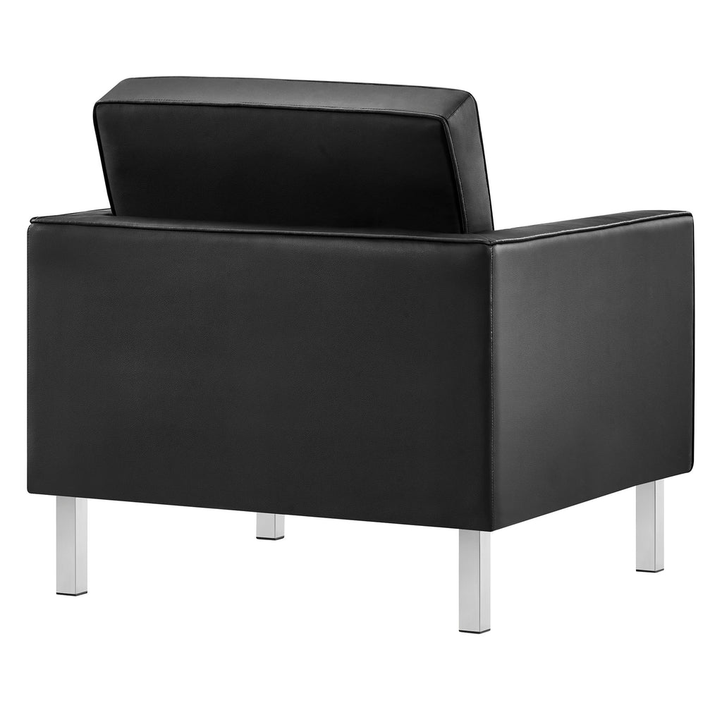 Loft Tufted Upholstered Faux Leather Loveseat and Armchair Set by Modway