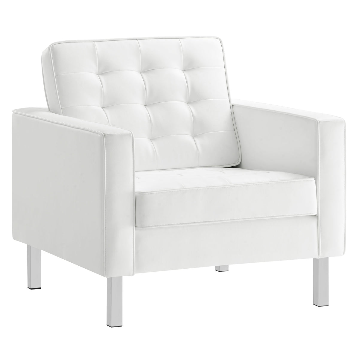 Loft Tufted Upholstered Faux Leather Loveseat and Armchair Set by Modway