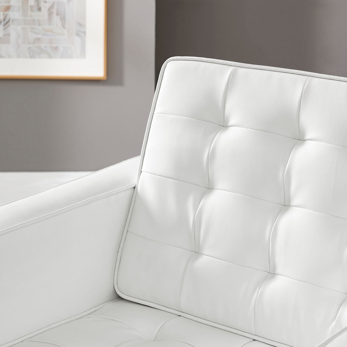 Loft Tufted Upholstered Faux Leather Loveseat and Armchair Set by Modway