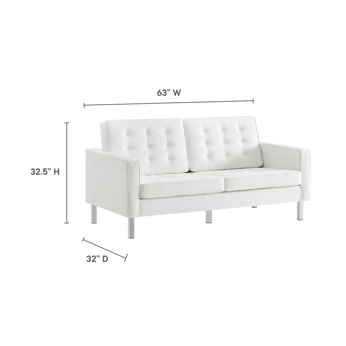 Loft 3 Piece Tufted Upholstered Faux Leather Set by Modway