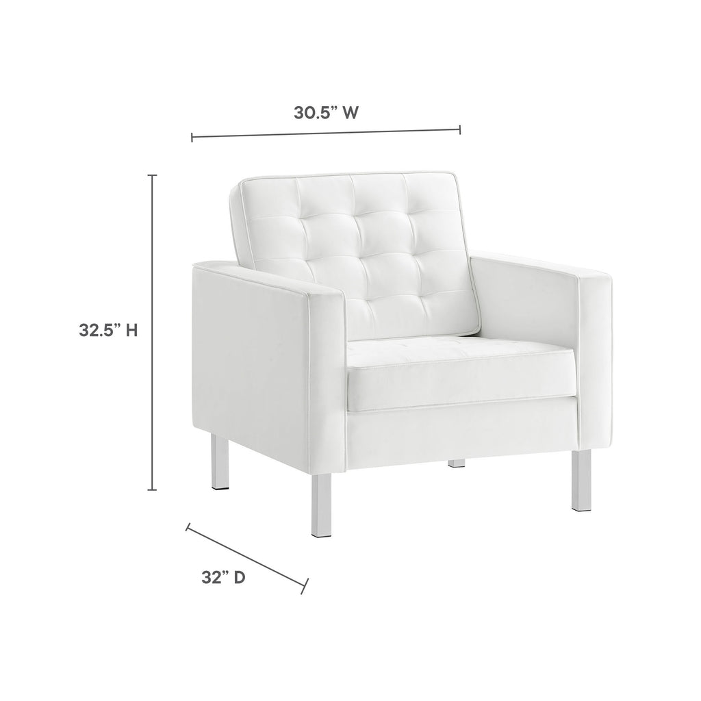 Loft 3 Piece Tufted Upholstered Faux Leather Set by Modway
