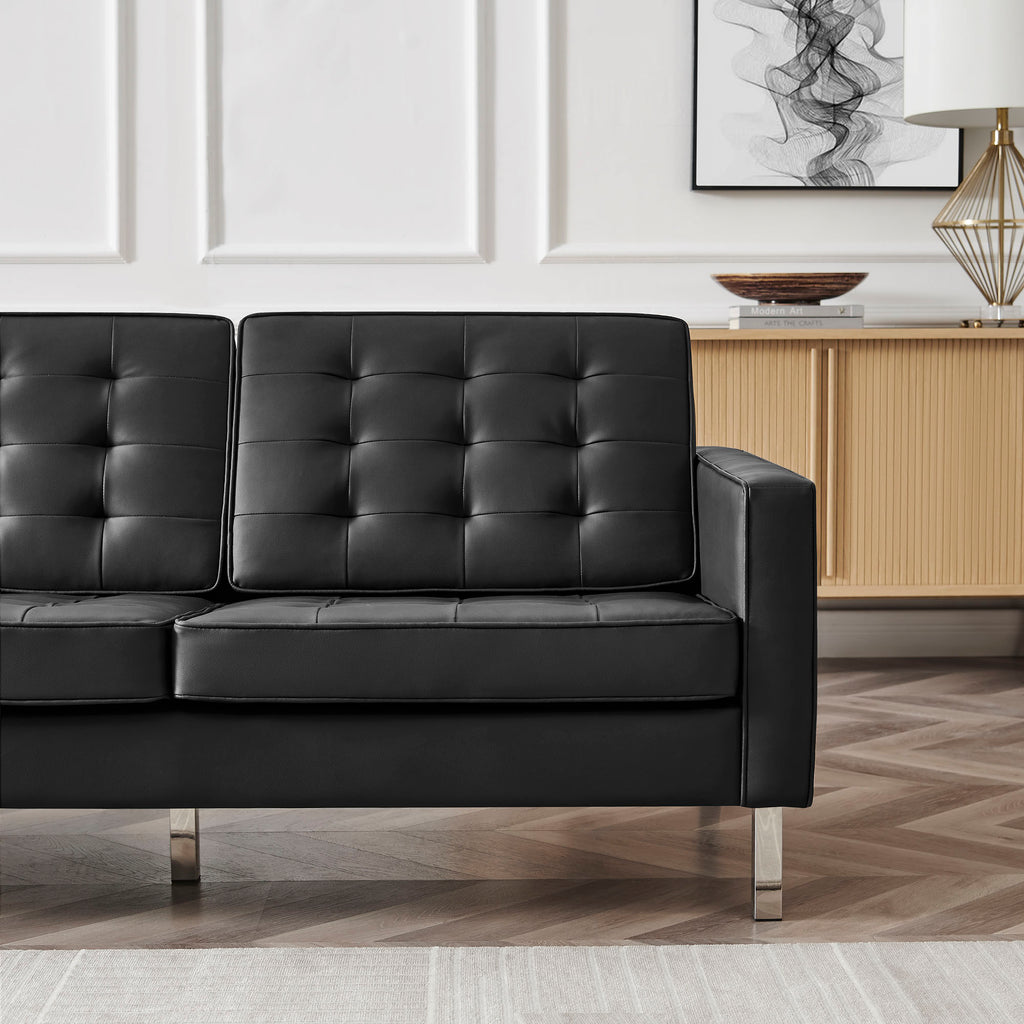 Loft 3 Piece Tufted Upholstered Faux Leather Set by Modway