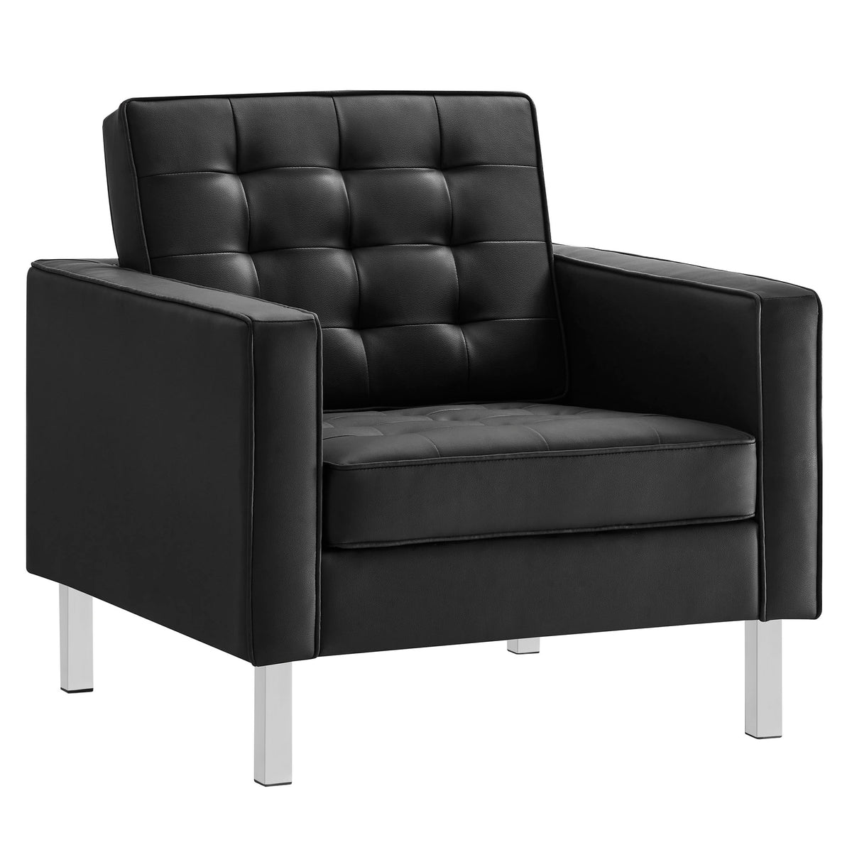 Loft 3 Piece Tufted Upholstered Faux Leather Set by Modway