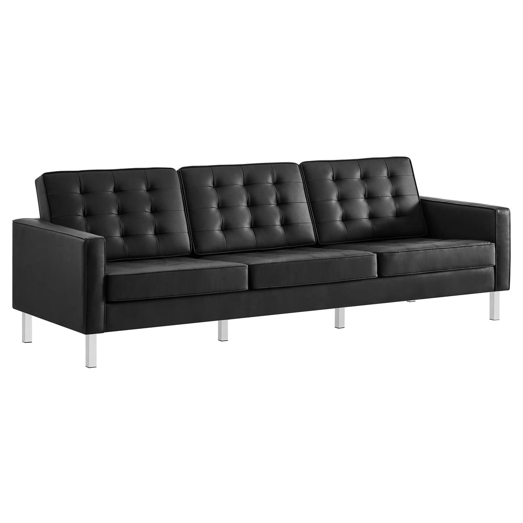 Loft 3 Piece Tufted Upholstered Faux Leather Set by Modway