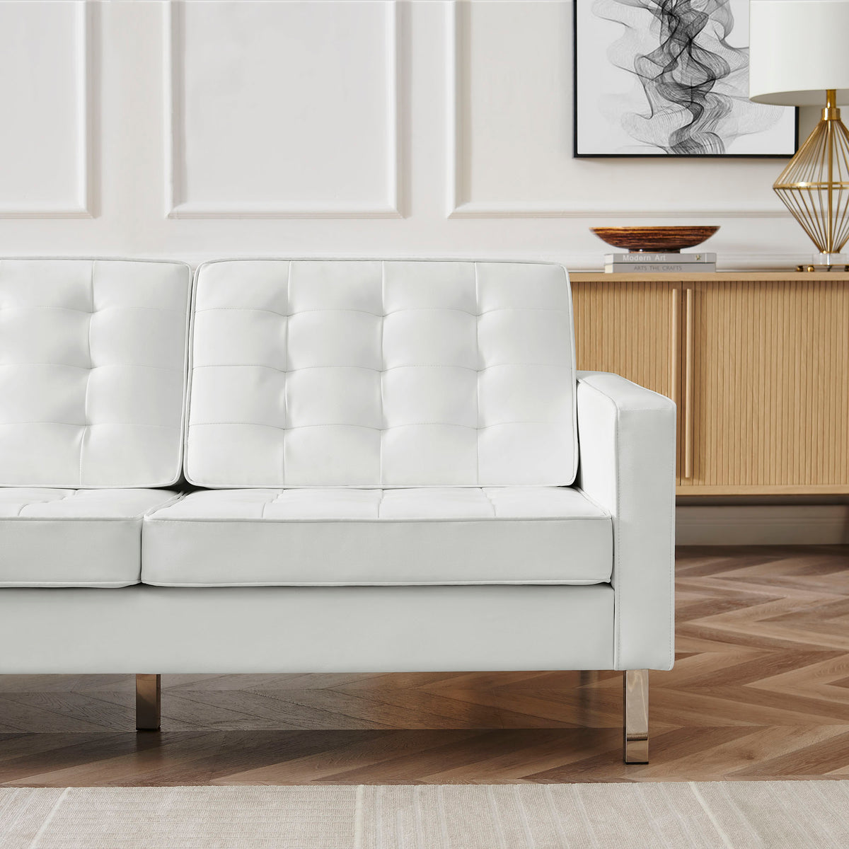Loft 3 Piece Tufted Upholstered Faux Leather Set by Modway