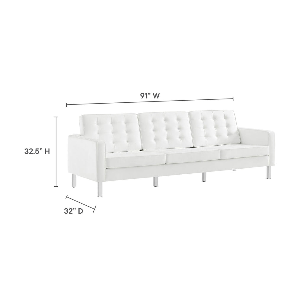 Loft 3 Piece Tufted Upholstered Faux Leather Set by Modway