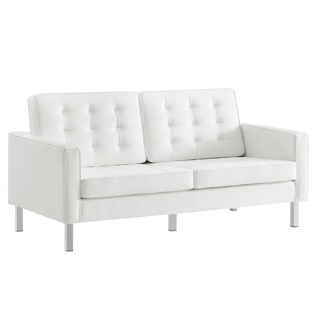 Loft 3 Piece Tufted Upholstered Faux Leather Set by Modway