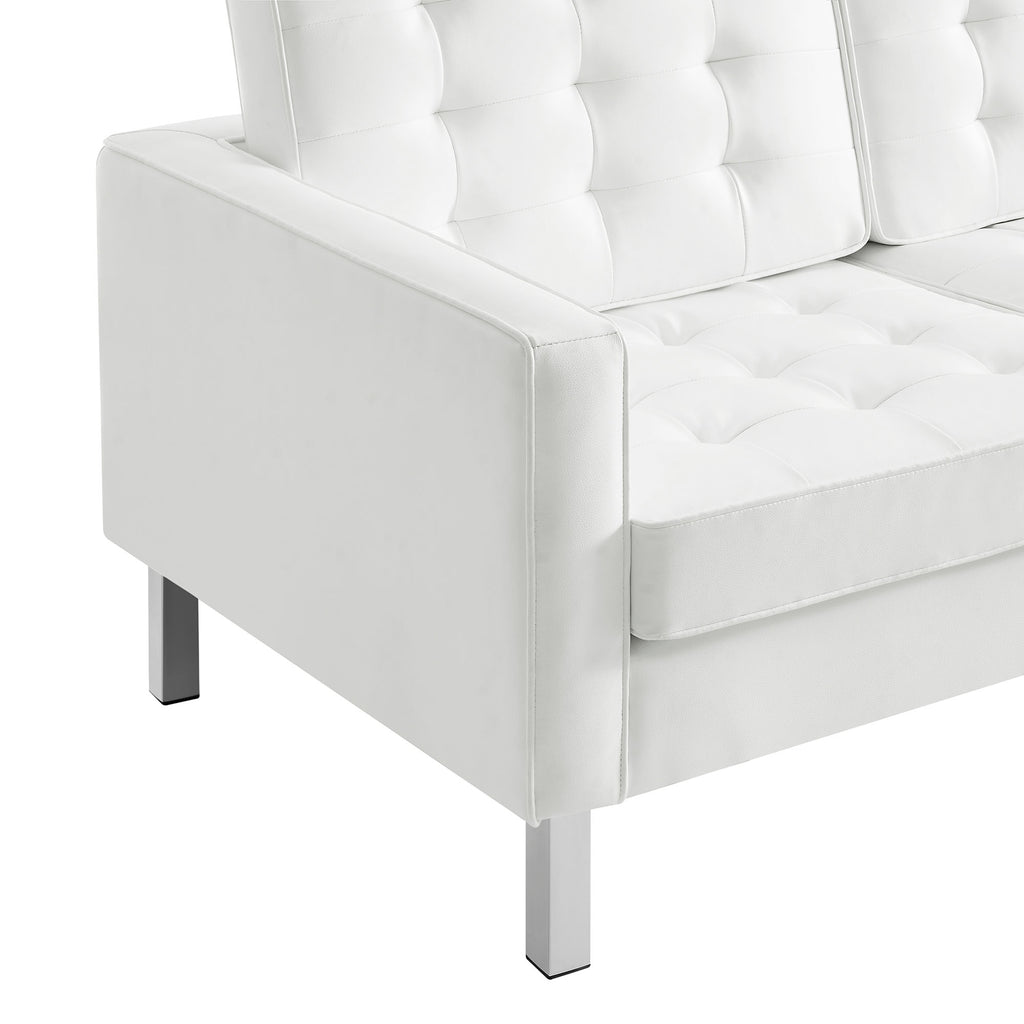 Loft 3 Piece Tufted Upholstered Faux Leather Set by Modway