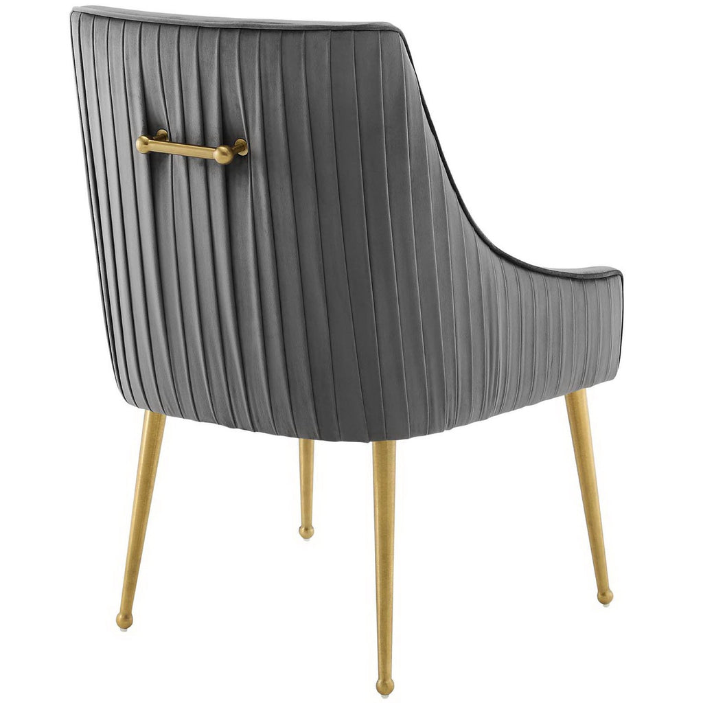 Discern Pleated Back Upholstered Performance Velvet Dining Chair Set of 2 by Modway