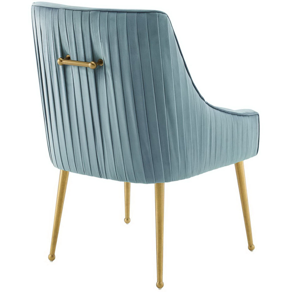 Discern Pleated Back Upholstered Performance Velvet Dining Chair Set of 2 by Modway