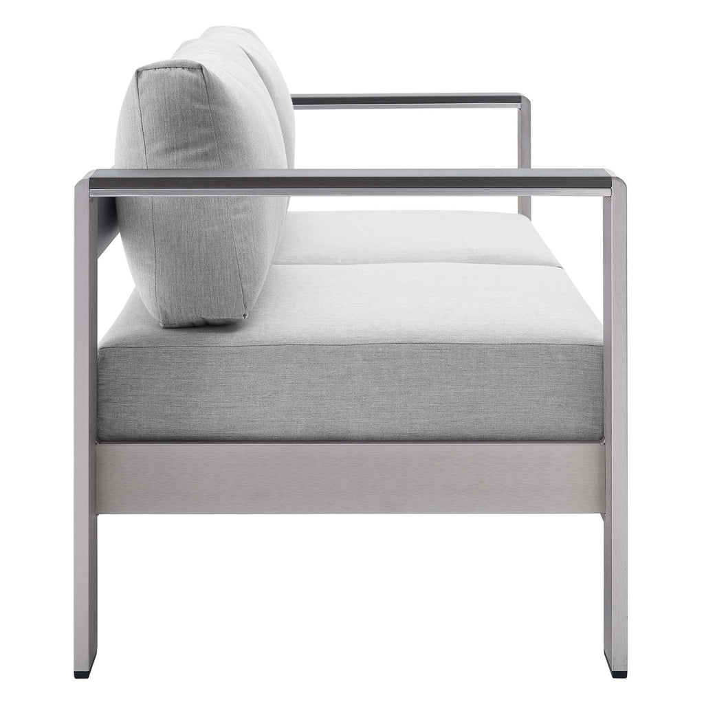 Shore Sunbrella® Fabric Aluminum Outdoor Patio Loveseat by Modway