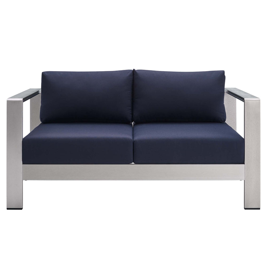 Shore Sunbrella® Fabric Aluminum Outdoor Patio Loveseat by Modway