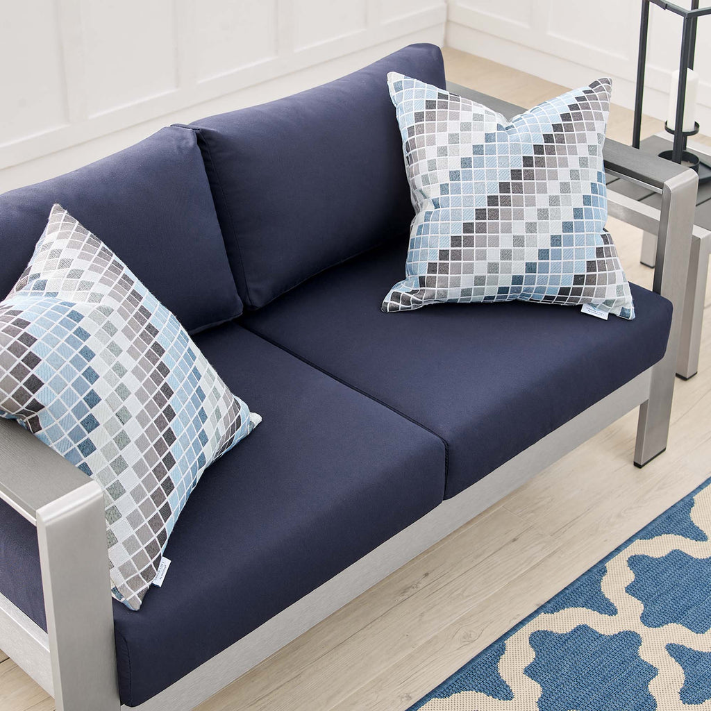 Shore Sunbrella® Fabric Aluminum Outdoor Patio Loveseat by Modway