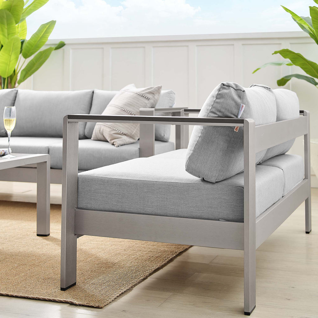Shore 3 Piece Sunbrella® Fabric Outdoor Patio Aluminum Set by Modway