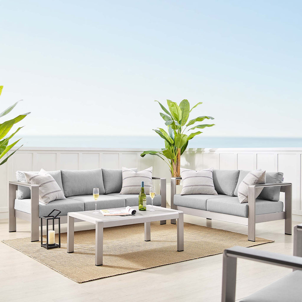 Shore 3 Piece Sunbrella® Fabric Outdoor Patio Aluminum Set by Modway