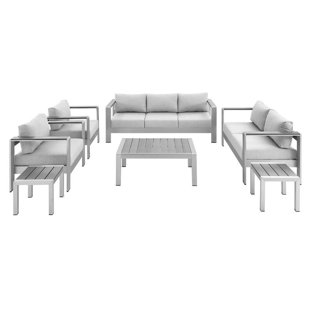 Shore 7 Piece Sunbrella® Fabric Outdoor Patio Aluminum Set by Modway