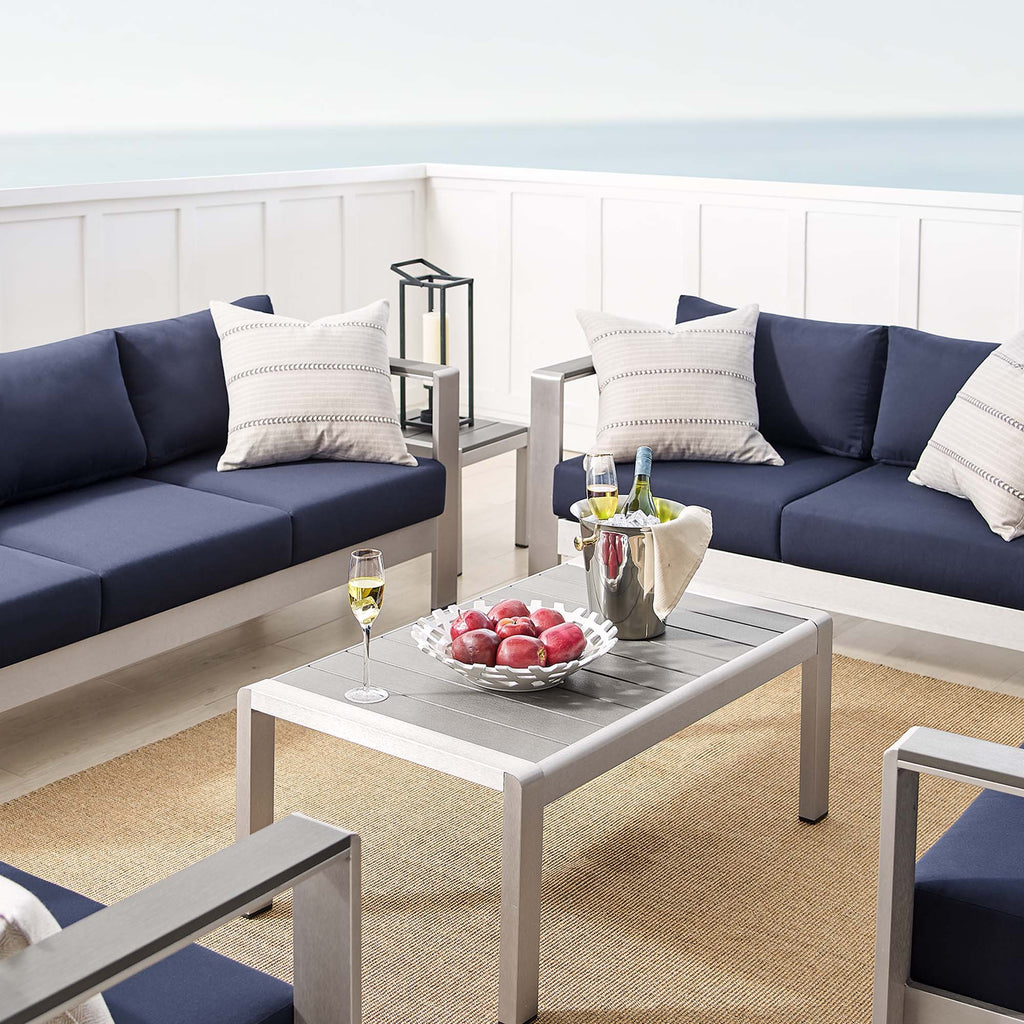 Shore 7 Piece Sunbrella® Fabric Outdoor Patio Aluminum Set by Modway