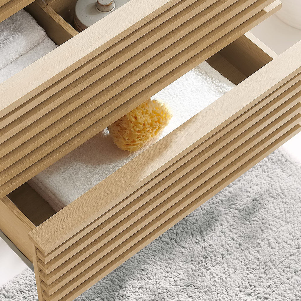 Render Wall-Mount Bathroom Vanity Cabinet (Sink Basin Not Included) by Modway
