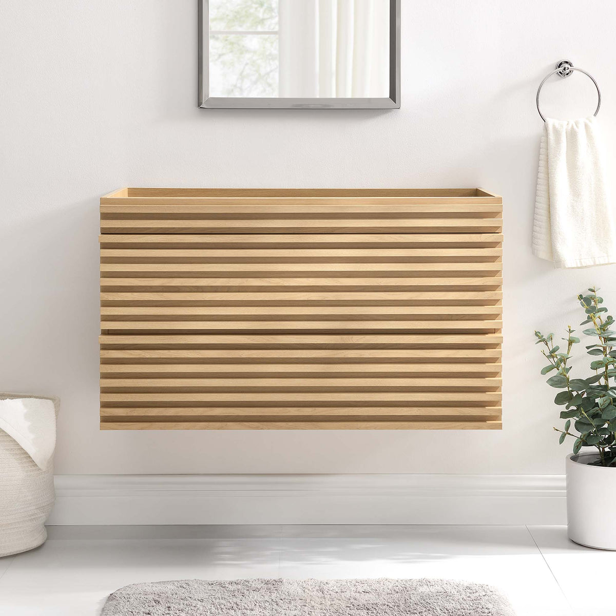 Render Wall-Mount Bathroom Vanity Cabinet (Sink Basin Not Included) by Modway