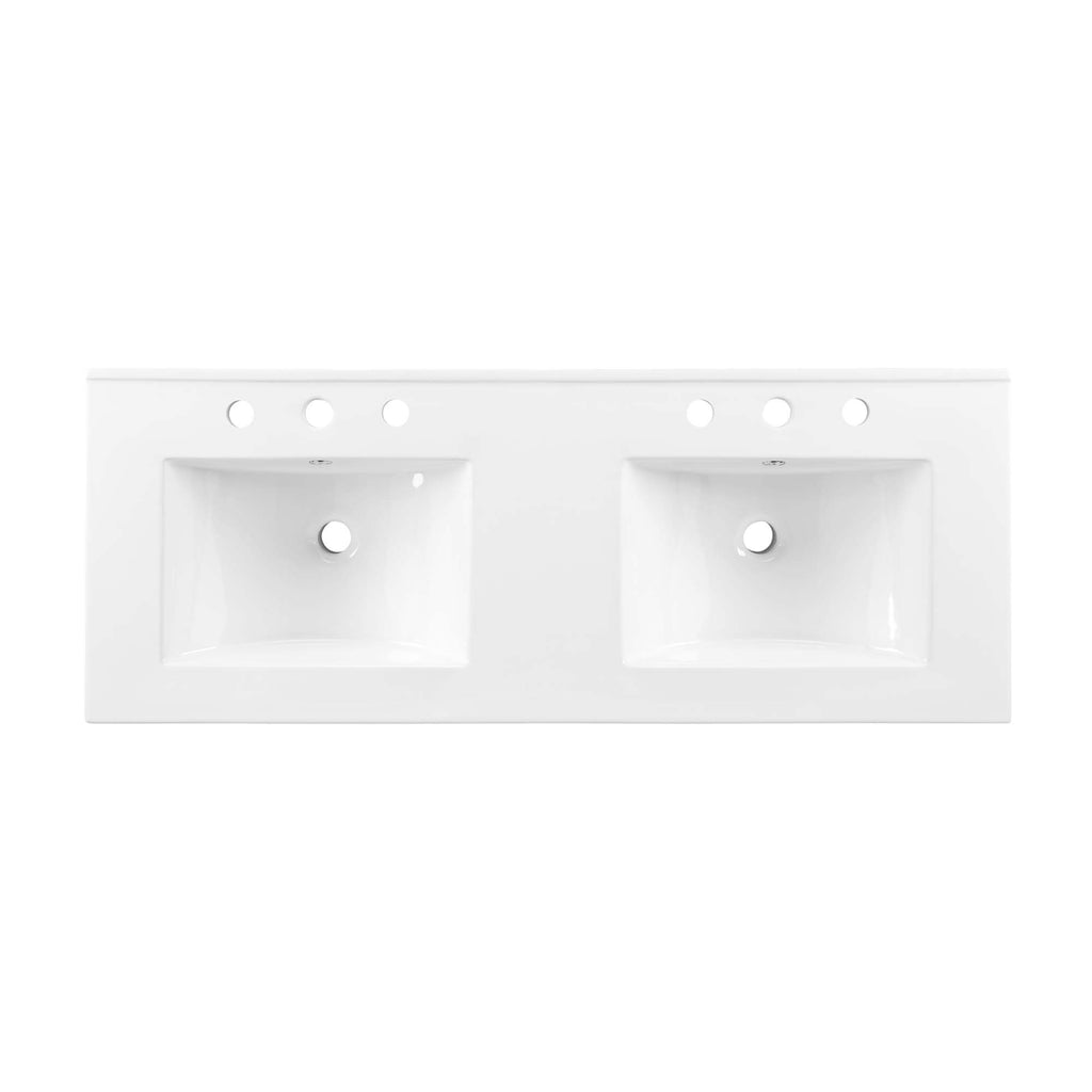 Cayman 48" Double Basin Bathroom Sink by Modway