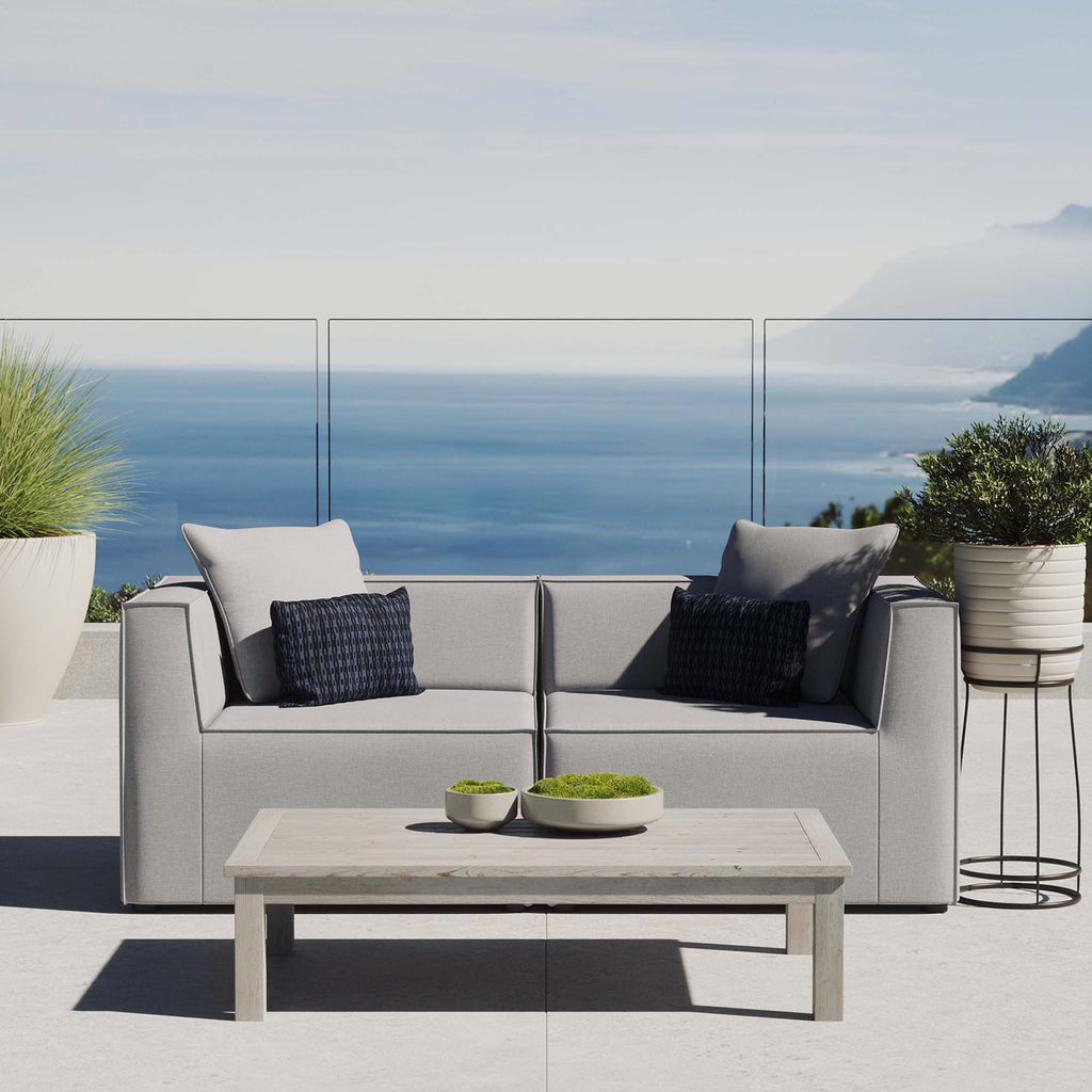 Saybrook 2-Piece Outdoor Patio Upholstered Sectional Sofa Loveseat by Modway