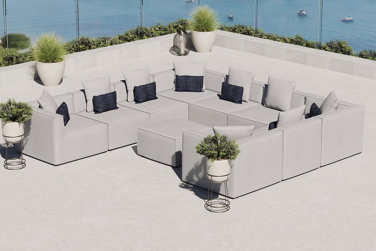 Saybrook 10-Piece Outdoor Patio Upholstered Sectional Sofa by Modway