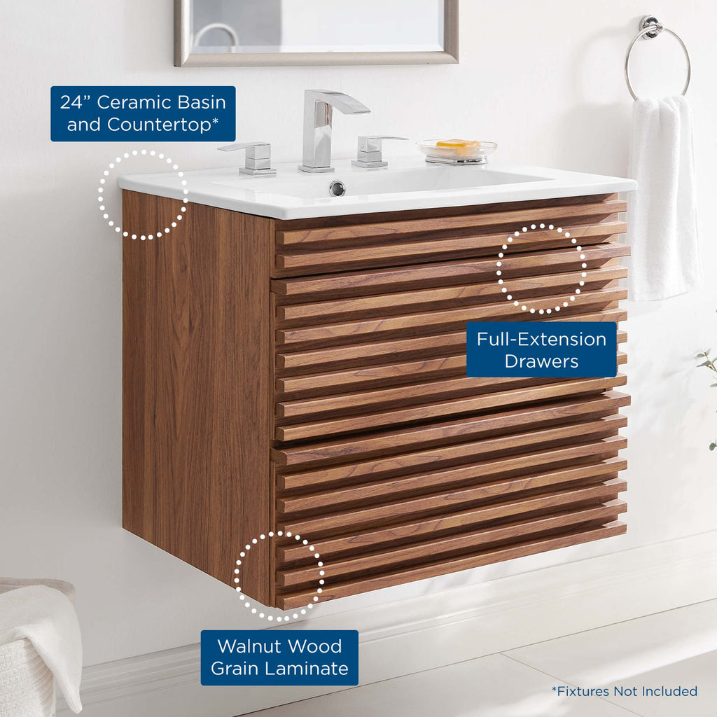 Render Wall-Mount Bathroom Vanity by Modway