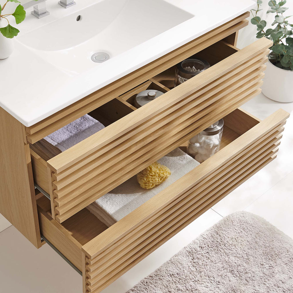 Render Wall-Mount Bathroom Vanity by Modway