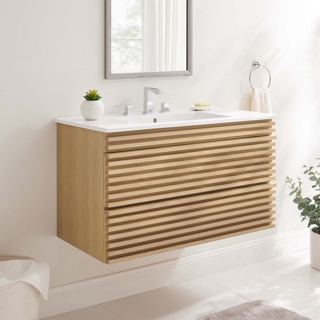 Render Wall-Mount Bathroom Vanity by Modway
