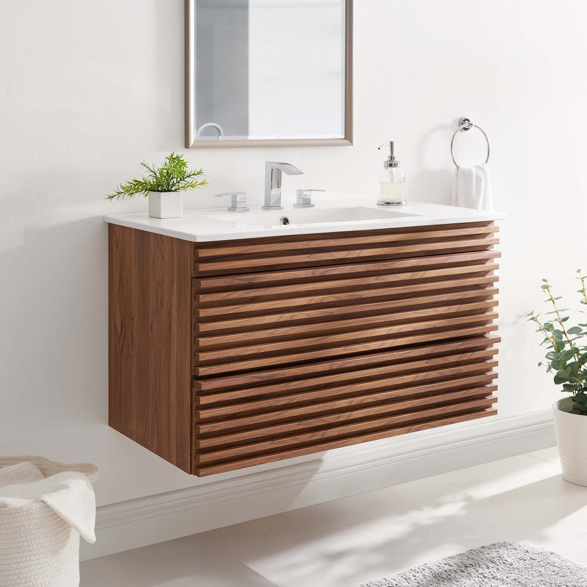 Render Wall-Mount Bathroom Vanity by Modway