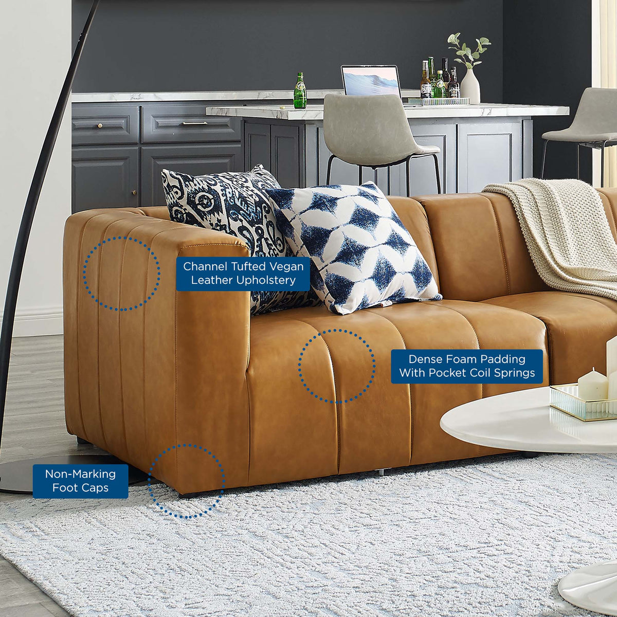 Bartlett 4-Piece Vegan Leather Sectional Sofa by Modway
