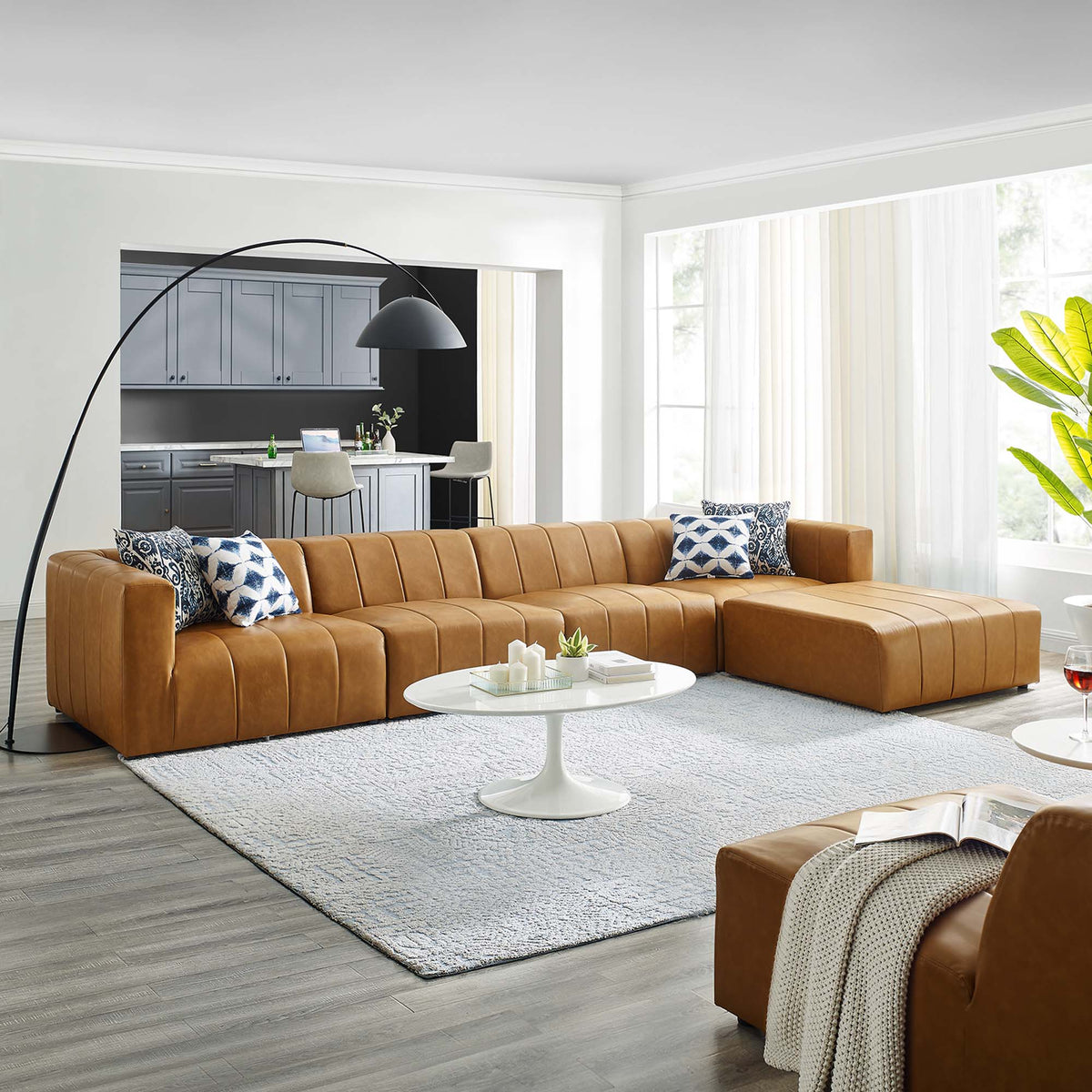 Bartlett 5-Piece Vegan Leather Sectional Sofa by Modway