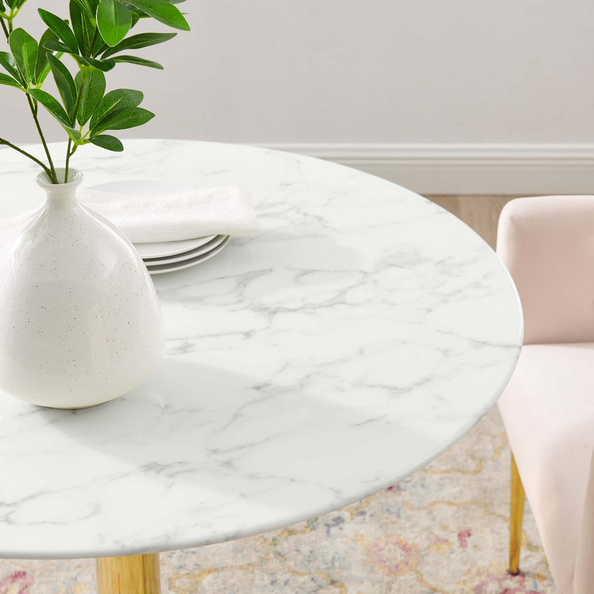 Verne Artificial Marble Dining Table by Modway