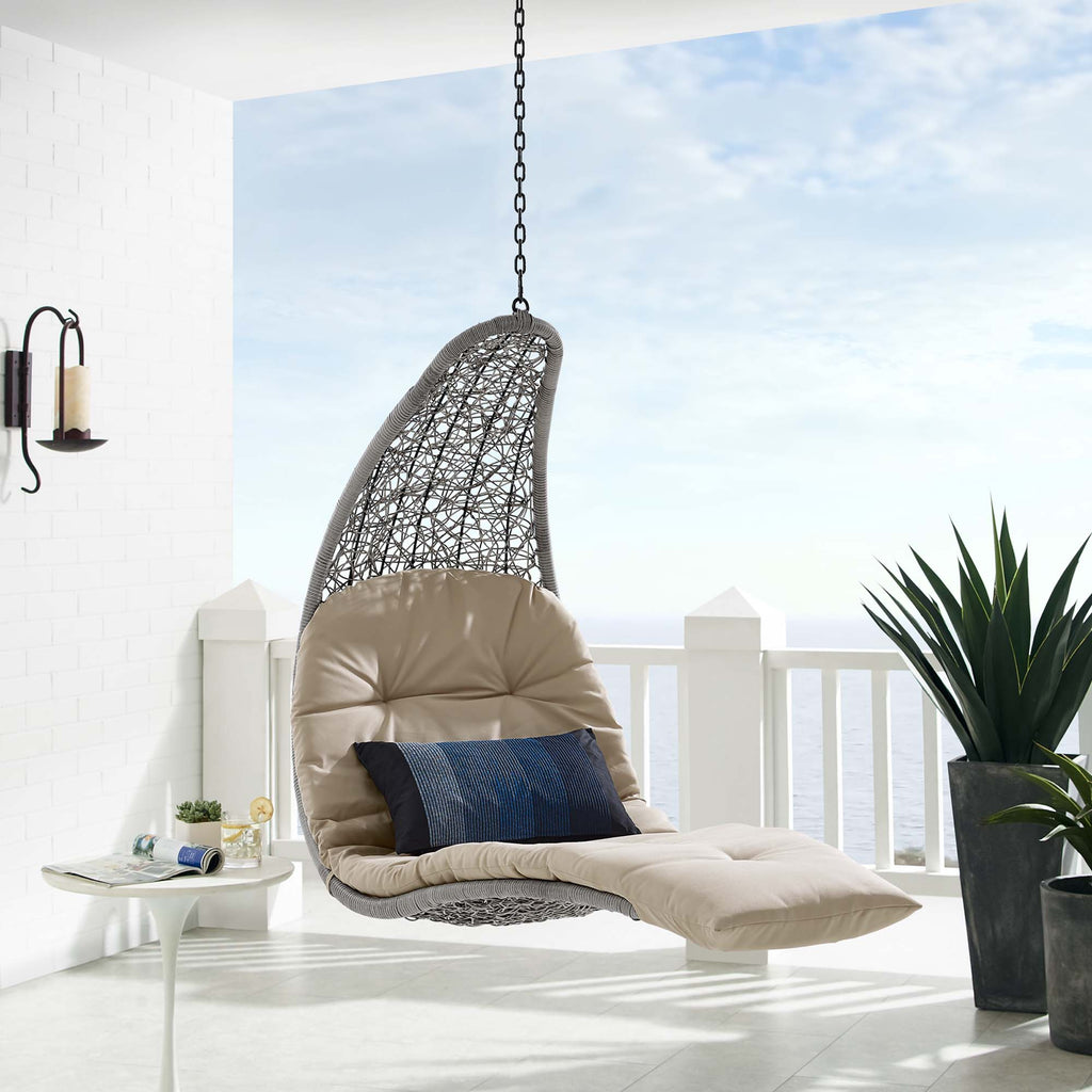 Landscape Hanging Chaise Lounge Outdoor Patio Swing Chair by Modway