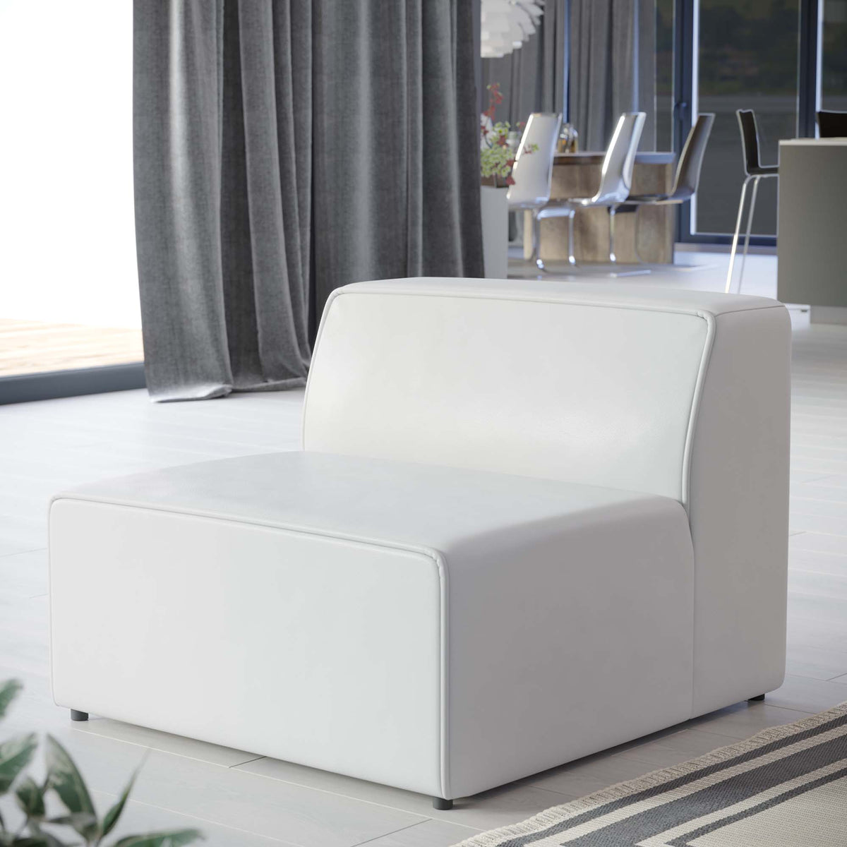 Mingle Vegan Leather Armless Chair by Modway