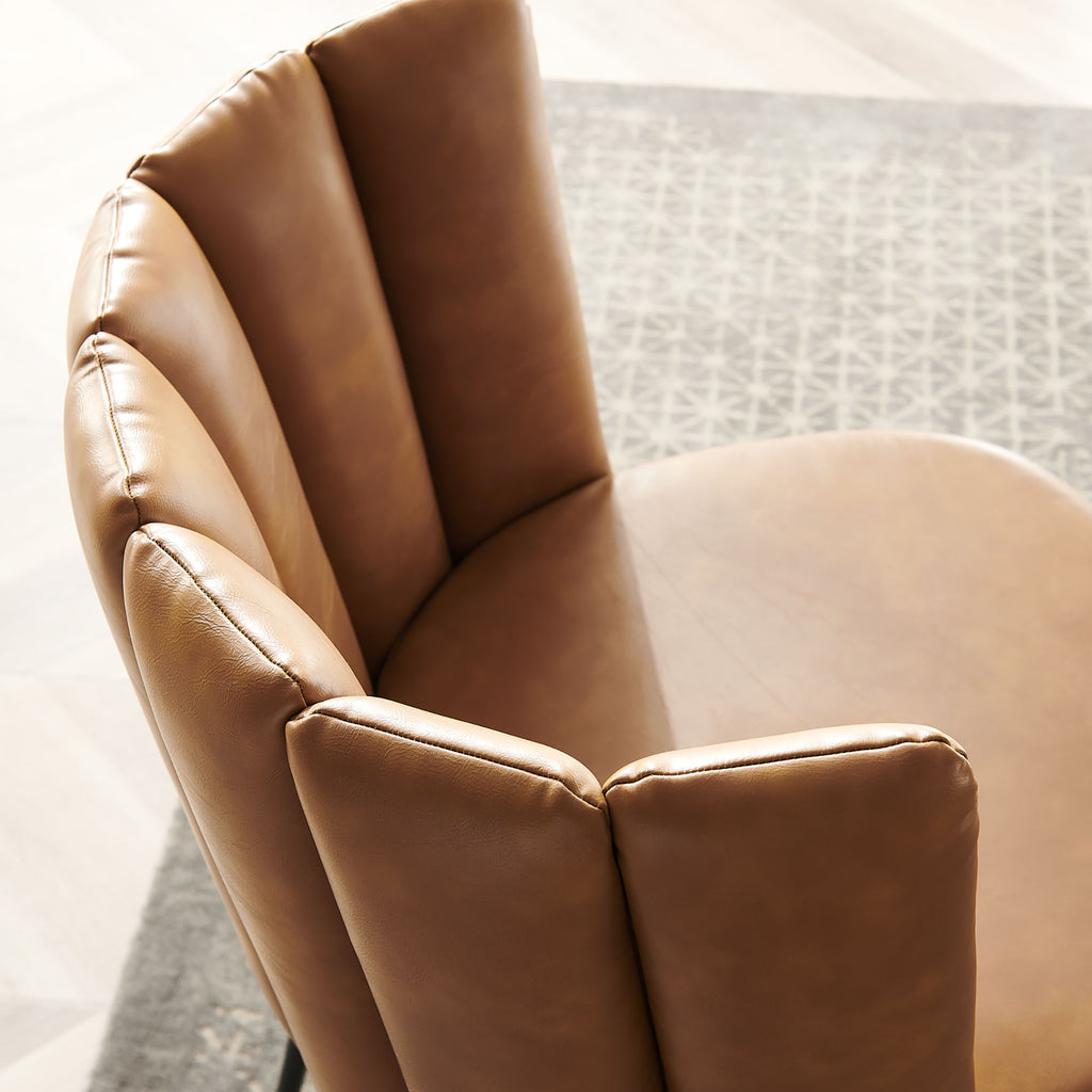 Virtue Vegan Leather Dining Chair Set of 2 by Modway