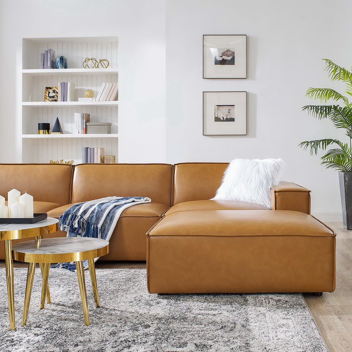 Restore 7-Piece Vegan Leather Sectional Sofa by Modway