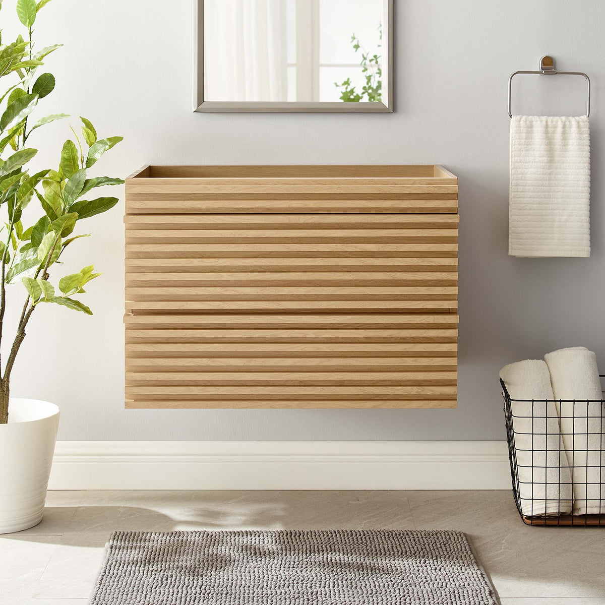 Render Wall-Mount Bathroom Vanity Cabinet (Sink Basin Not Included) by Modway
