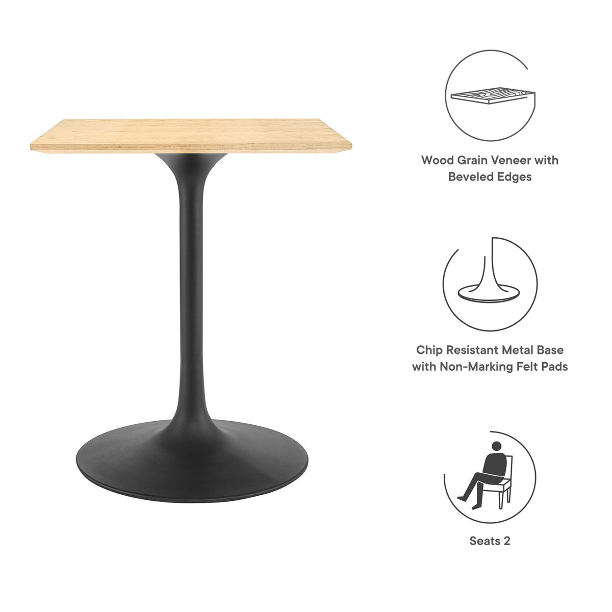 Lippa Square Wood Dining Table by Modway