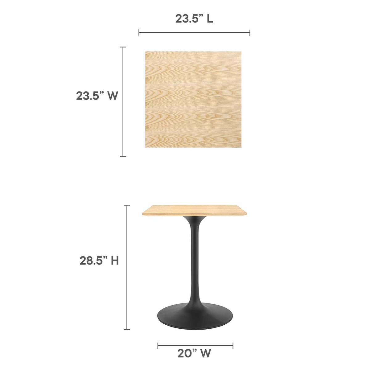 Lippa Square Wood Dining Table by Modway