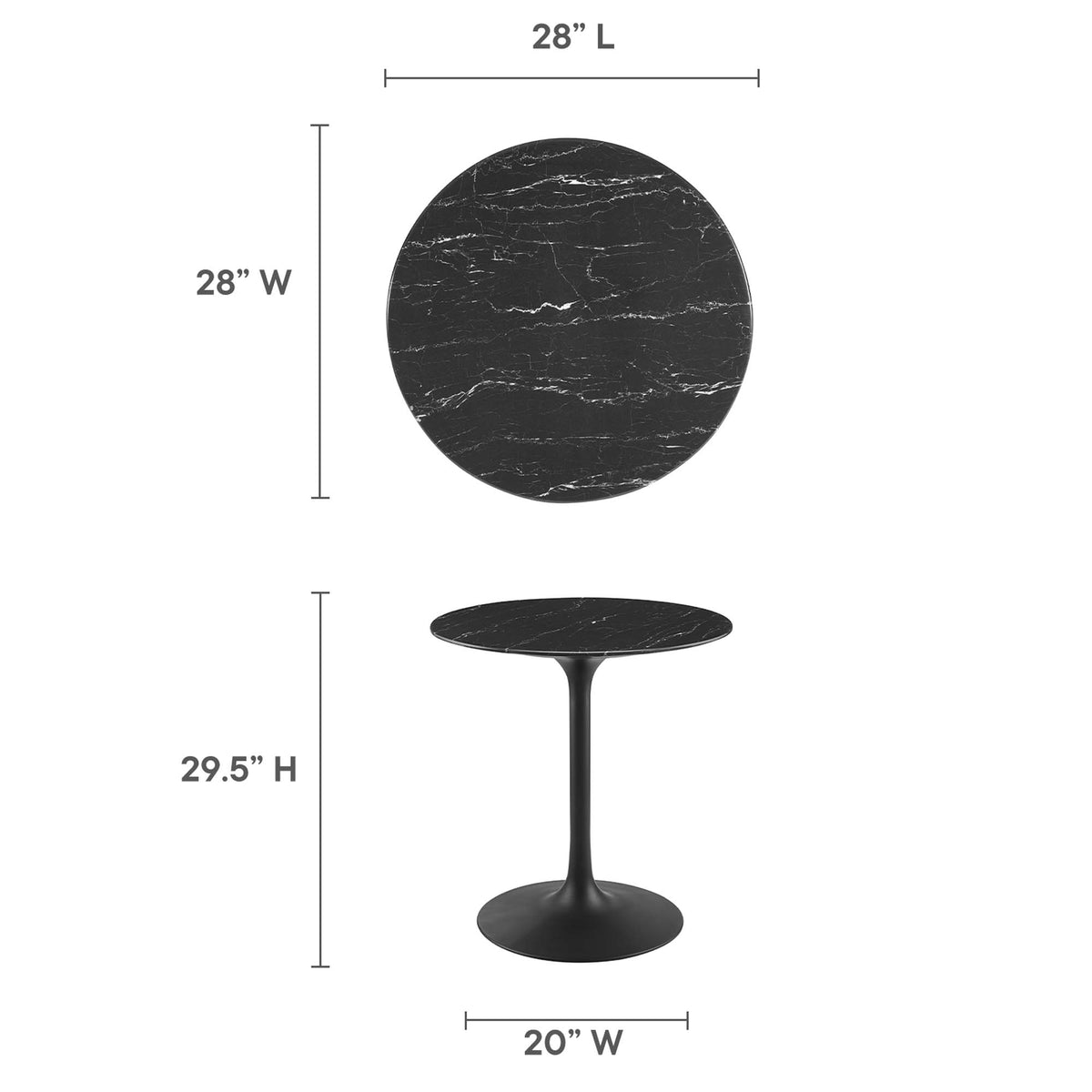Lippa Round Faux Marble Dining Table by Modway