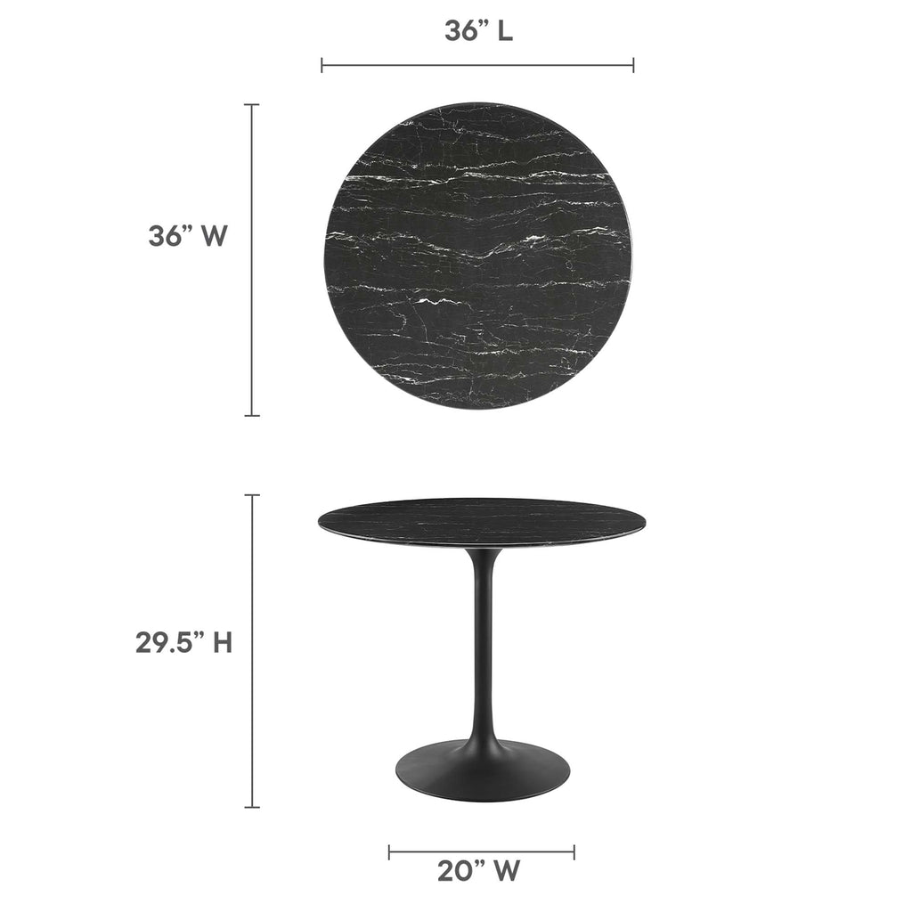 Lippa Round Faux Marble Dining Table by Modway