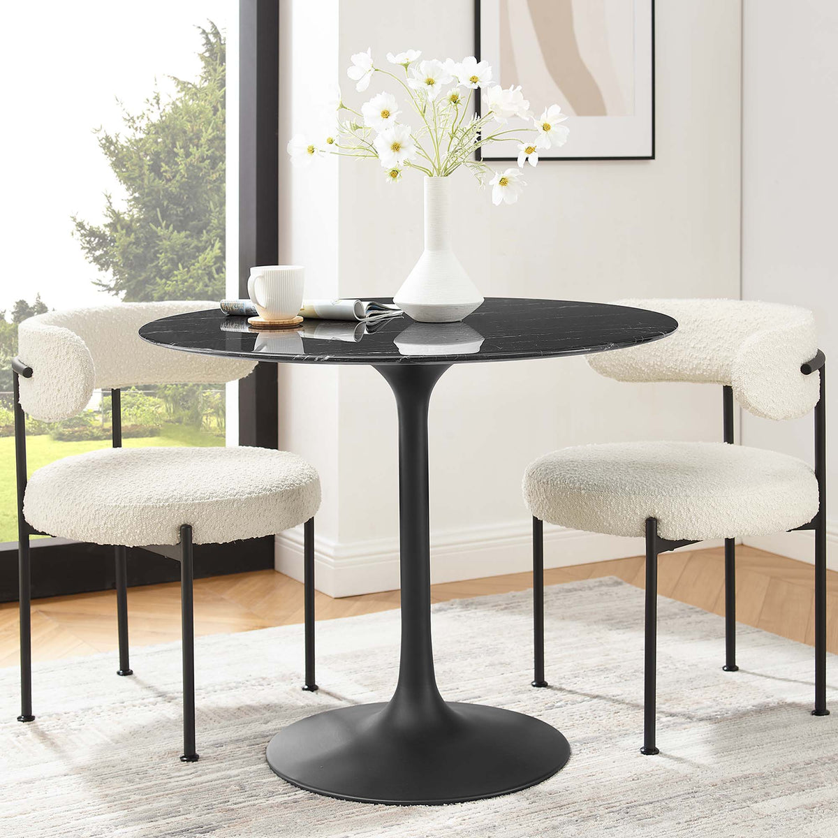 Lippa Round Faux Marble Dining Table by Modway