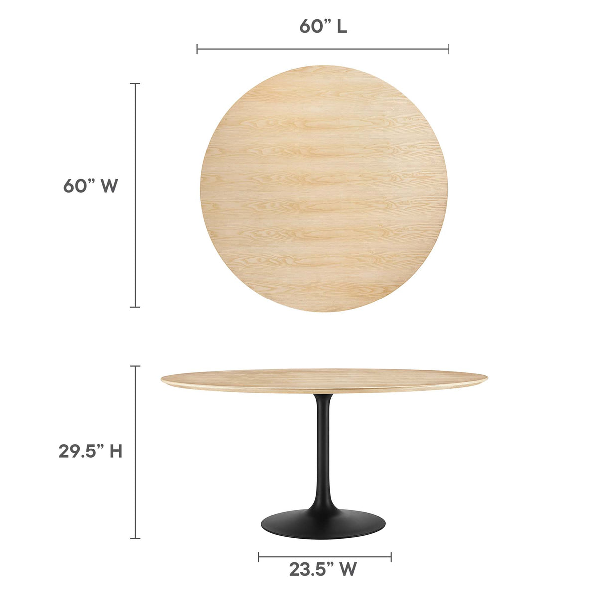 Lippa Round Wood Dining Table by Modway