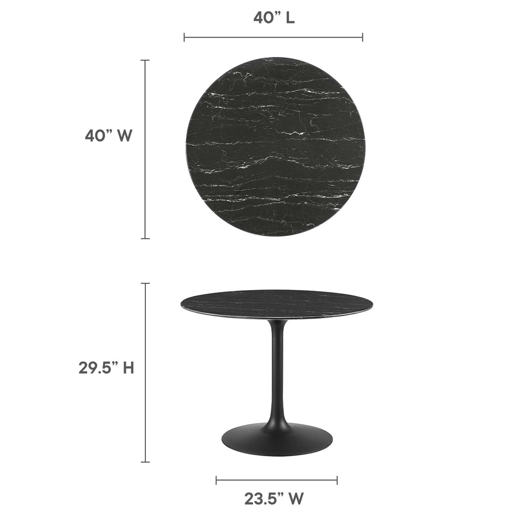 Lippa Round Faux Marble Dining Table by Modway